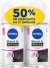 NIVEA Kit Desodorante Antitranspirante Roll On Invisible Black White Clear 50ml