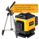 Nível a Laser 12 Linhas 3D Laser Verde 2 Baterias Recarregável Controle Remoto e Tripé Nível a Laser 12 Linhas 3D Laser Verde 2 Baterias Recarregável Controle Remoto e Tripé