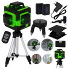 Nível A Laser 12 Linhas 40m 3D Verde Recarregável 2 Baterias Tripé Profissional Com Maleta Reforçada