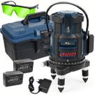 Nivel A Laser 5 Linhas Verde 50 Metros 360 Graus Esquadro Maleta, Óculos e Bateria
