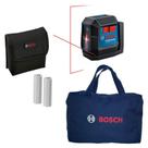 Nível a Laser Bosch 2 Linhas Vermelho, Resistente a queda, poeira e respingos, com Bolsa de Transporte Profissional GLL 1222