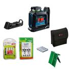 Nível a Laser Bosch 360, Linhas VERDES, 10m, IP64 Com Acessórios e Kit Recarregável Profissional GLL 220 G