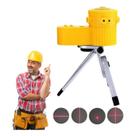 Nível a Laser Trena Mini Tripé Nivelador Giratório ABS Profissional 360 com 6 Modos Marcenaria Engenharia Luz Led Noturno Cruz Multifuncional