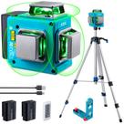 Nível de laser KEZERS 3 x 360 com tripé, controle remoto, laser verde