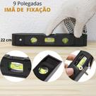 Nível de Pedreiro Manual de Profissional Plástico 9" 3 Bolhas Com Imã na lateral - MONALIZA
