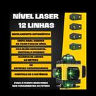 Nível laser 12 linhas 3D recarregável duas baterias maleta e acessórios