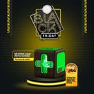 Nível Laser 3D 12 Linhas Verde Recarregável + Controle + Bolsa+2 Baterias 2400mAh - Exbom