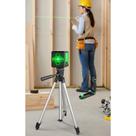 Nível Laser Verde 2 Linhas Esquadro c/ Tripé