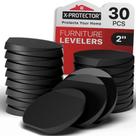 Niveladores de móveis X-Protector 30 unidades de borracha preta de 5 cm