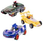 NKOK Sonic & Amigos Pacote com 3 Carrinhos Recarregáveis Eletroplatinados