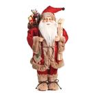 Noel em Pé com Casaco Vermelho e Bege 45cm - 1690512 - CROMUS