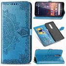 Nokia 3.2 Case Leather Wallet Capa Emboss Mandala Magnetic Flip Protection Shockof - Azul