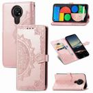Nokia 3.4 Case Leather Wallet Capa Emboss Mandala Magnetic Flip Protection Shockof - Rose Gold