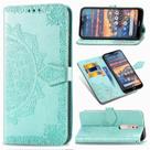 Nokia 4.2 Case Leather Wallet Capa Emboss Mandala Magnetic Flip Protection Shockof - Verde