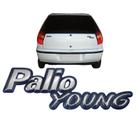 Nome Emblema Letreiro Palio Young Fundo Azul Cromado