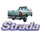 Nome Emblema Letreiro Strada 99/00 Fundo Azul e Cromado