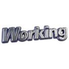 Nome Emblema Letreiro Working Cromado Fundo Azul
