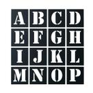Normógrafo Gabarito de Desenho Alfanumérico Vazados 45 mm 36 Peças em MDF Preto Gv Office