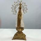 Nossa senhora de fatima c/ manto rendas e pedras - 62cm