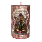 Nossa Sra Aparecida. Rossoni Velas. Gruta em vela tam 10x16cm vermelha. Imagem em resina 10cm