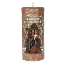 Nossa Sra Auxiliadora. Rossoni Velas. Gruta em vela tam 07x16cm laranja. Imagem em resina 9cm