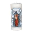 Nossa Sra da Saúde. Rossoni Velas. Gruta em vela tam 07x16cm branca. Imagem em resina 9cm