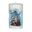 Nossa Sra de Fátima. Rossoni Velas. Gruta em vela tam 10x16cm vermelha. Imagem em resina 10cm
