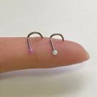 NOSTRIL TITÂNIO BOLINHA OPALA PUSH PIN - 6mm, 0,8mm, 2mm