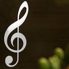 Nota Musical - Clave de Sol - Quadro Parede - Inox Polido