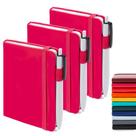 Notebook Feela Pocket Small A6 com suporte para canetas+3 canetas, pacote com 3