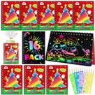 Notebook Party Favors ZMLM Christmas Scratch Art, pacote com 16