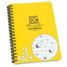 Notebook Rite in the Rain à prova de intempéries, 4,625 x 7 cm, amarelo, pacote com 3 Notebook Rite in the Rain à prova de intempéries, 4,625 x 7 cm, amarelo, pacote com 3