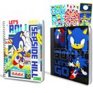 Notebook Sonic para escola O pacote Sonic Folders with Pockets inclui caderno de composição Sonic e pastas Sonic, além de adesivos e cabide de porta Sonic School Supplies