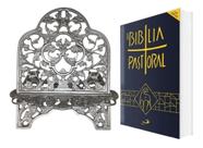 Nova Bíblia Sagrada Pastoral e Porta Bíblia Suporte Apoio Leitura Kit Católico Completa Antigo e Novo Testamento Ideal Catequese Grupos de Orações