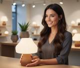 Nova e Exclusiva Luminária Cogumelo Iluminação Decoração de Led Moderna Ondulada 127v Marron