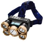 Nova Lanterna Farol De Cabeça Profissional para Bicicleta Bike 5 Leds T6 Cree + Bateria Recarregável
