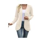 Nova moda feminina cor sólida casual pit stripe escovado jaqueta cardigan