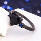 Novo anel de noivado jóias diamante preto anel de proposta romântica tamanho 5-12