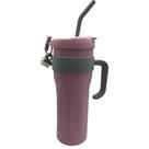 NOVO Copo Térmico com Alça Aberta com Canudo de Aço Inox 1200ml Térmica Fitness com Tampa 2 Funções