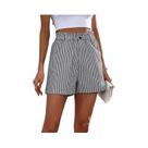 Novo verão casual bolso listrado shorts casuais roupas femininas