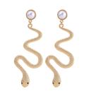 Novos brincos de pérolas longas de temperamento criativo Brincos personalizados em forma de cobra