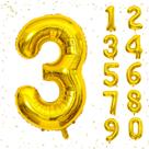 Number Balloons Beeyaky 40 cm Gold Mylar Foil para aniversário