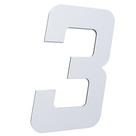 Número 130mm Garbo Font - Branco - Metalmidia Número 130mm Garbo Font - Branco - Metalmidia