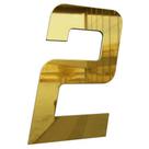 Número 130mm Garbo Font - Ouro Espelhado - Metalmidia Número 130mm Garbo Font - Ouro Espelhado - Metalmidia