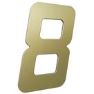 Numero 130mm ouro escovado - 8 - metalmidia