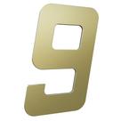 Numero 130mm ouro escovado - 9 - metalmidia