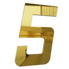 Numero 130mm ouro espelhado - 5 - metalmidia