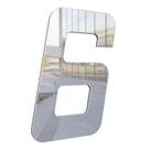 Numero 130mm prata espelhado - 6 - metalmidia