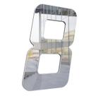 Numero 130mm prata espelhado - 8 - metalmidia