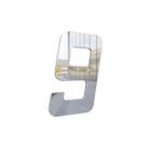 Numero 130mm prata espelhado - 9 - metalmidia